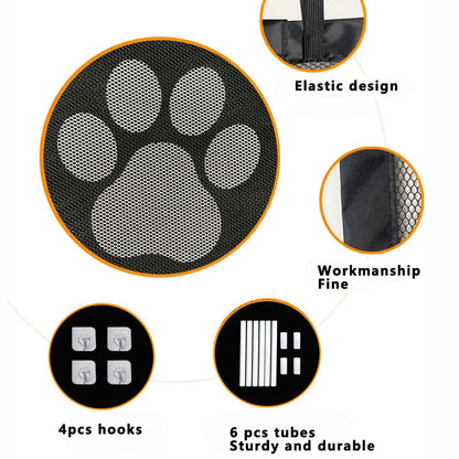 Dog Safety Mesh Gate with 4 Hook System for Indoor and Outdoor Pet Enclosure