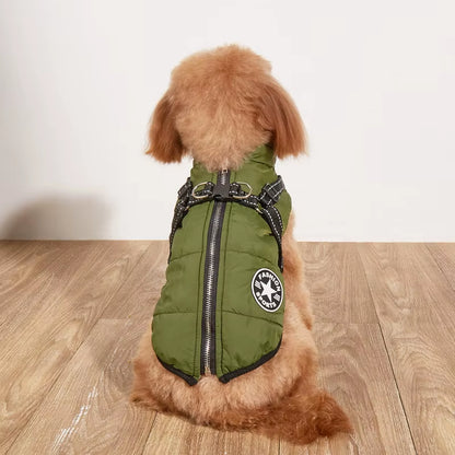Premium Waterproof Winter Dog Jacket with Integrated Harness for Large Breeds and Small Dogs
