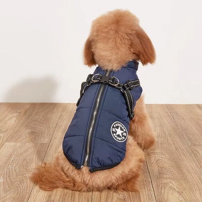 Premium Waterproof Winter Dog Jacket with Integrated Harness for Large Breeds and Small Dogs
