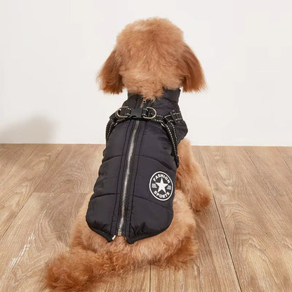 Premium Waterproof Winter Dog Jacket with Integrated Harness for Large Breeds and Small Dogs