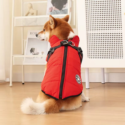 Premium Waterproof Winter Dog Jacket with Integrated Harness for Large Breeds and Small Dogs