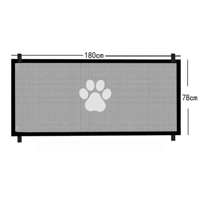 Dog Safety Mesh Gate with 4 Hook System for Indoor and Outdoor Pet Enclosure