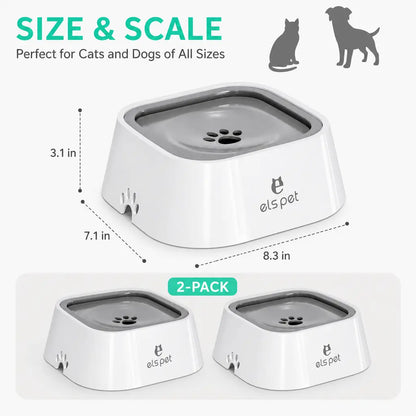 No Spill Dog Water Bowl Floating Water Bowl Splash Free Pet Drinking Bowl Slow Water Feeder anti Splash Dog Bowl Large Capacity Cat Water Bowl Mess Free anti Slip Travel Water Bowl for Dogs Cats