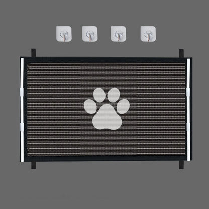 Dog Safety Mesh Gate with 4 Hook System for Indoor and Outdoor Pet Enclosure