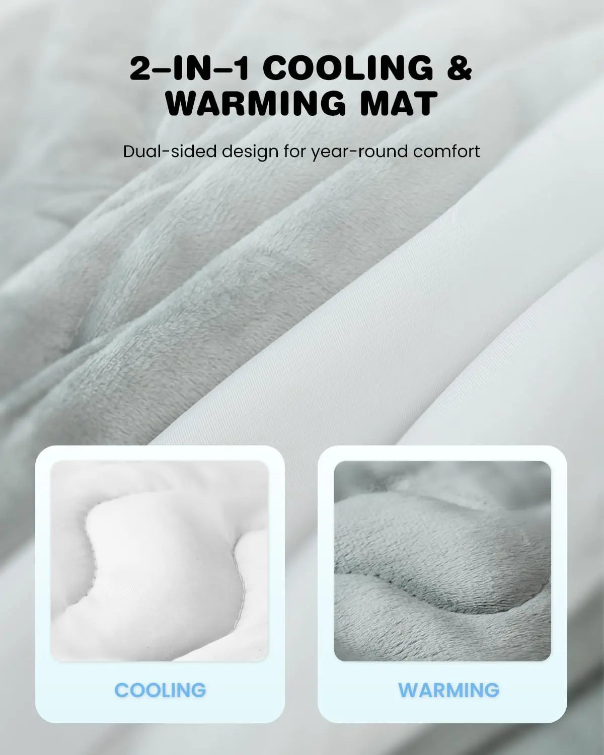 Cooling Mat for Large Dogs Q-MAX>0.4, 48" X 28" Thin Non-Gel Pet Cooling Pad, Washable Self-Chill Mat, Non-Slip & Foldable for Big Dog up to 80 Lbs