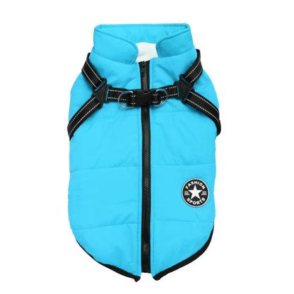 Premium Waterproof Winter Dog Jacket with Integrated Harness for Large Breeds and Small Dogs