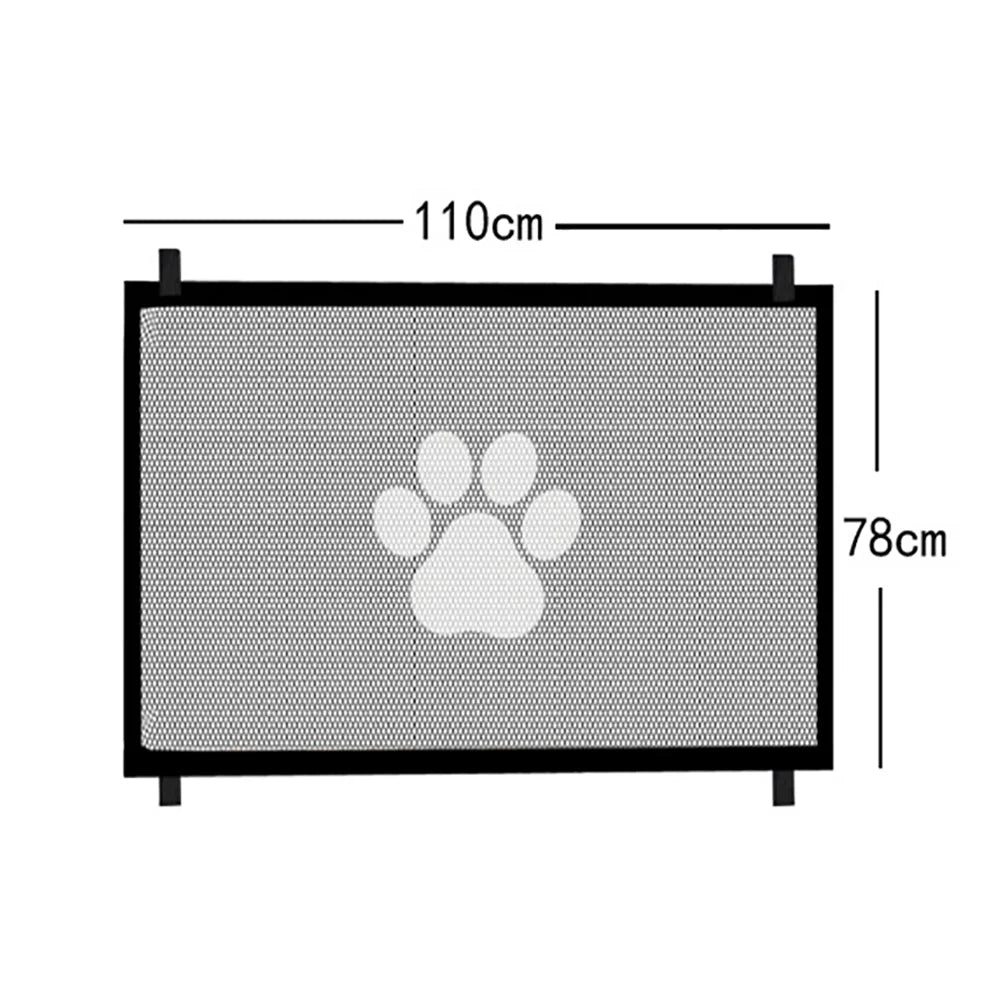 Dog Safety Mesh Gate with 4 Hook System for Indoor and Outdoor Pet Enclosure