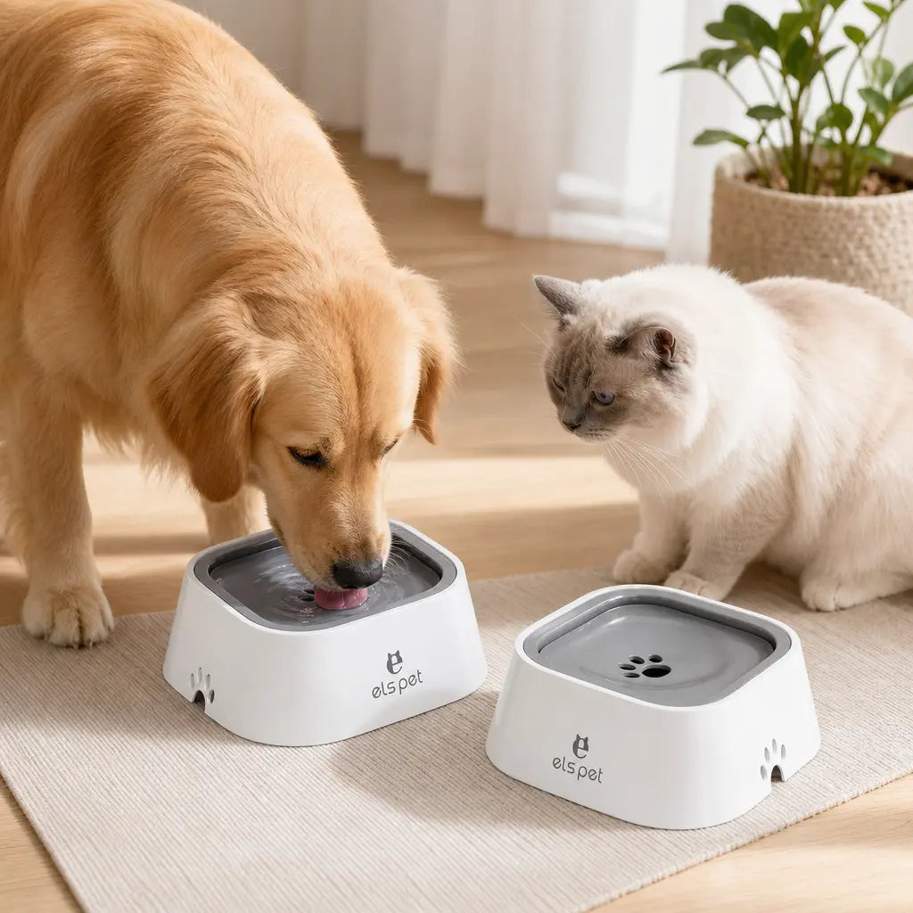 No Spill Dog Water Bowl Floating Water Bowl Splash Free Pet Drinking Bowl Slow Water Feeder anti Splash Dog Bowl Large Capacity Cat Water Bowl Mess Free anti Slip Travel Water Bowl for Dogs Cats
