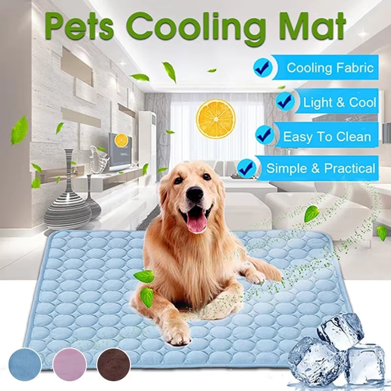 Cooling Dog Mat and Cat Blanket - Breathable, Washable Summer Pad for Small, Medium, and Large Pets - Ideal for Sofas and Cars
